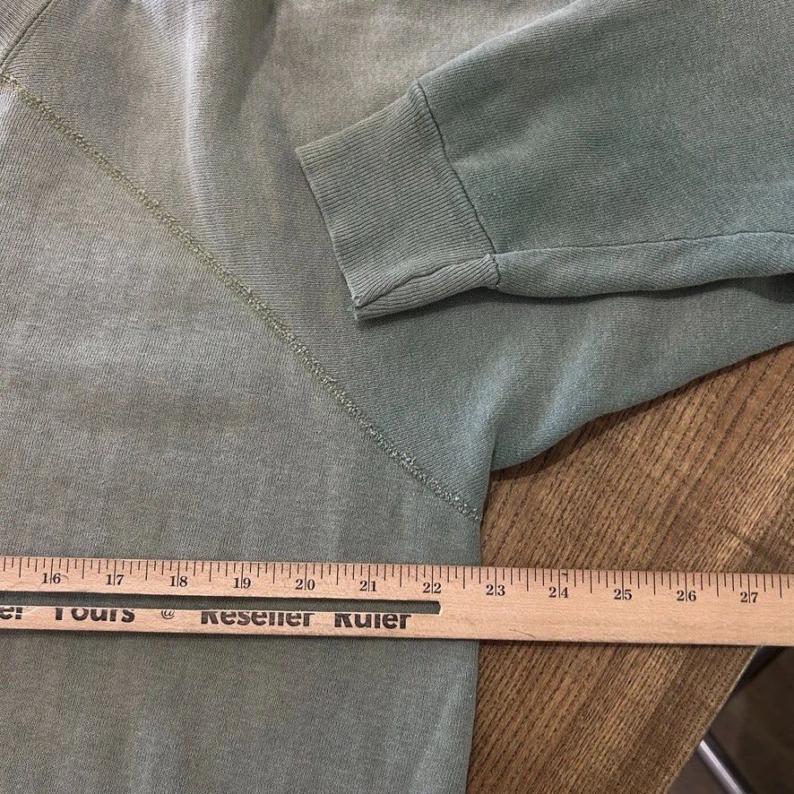 VINTAGE 60s | CW Post Sun Faded Green Raglan Crewneck Sweatshirt sz M
