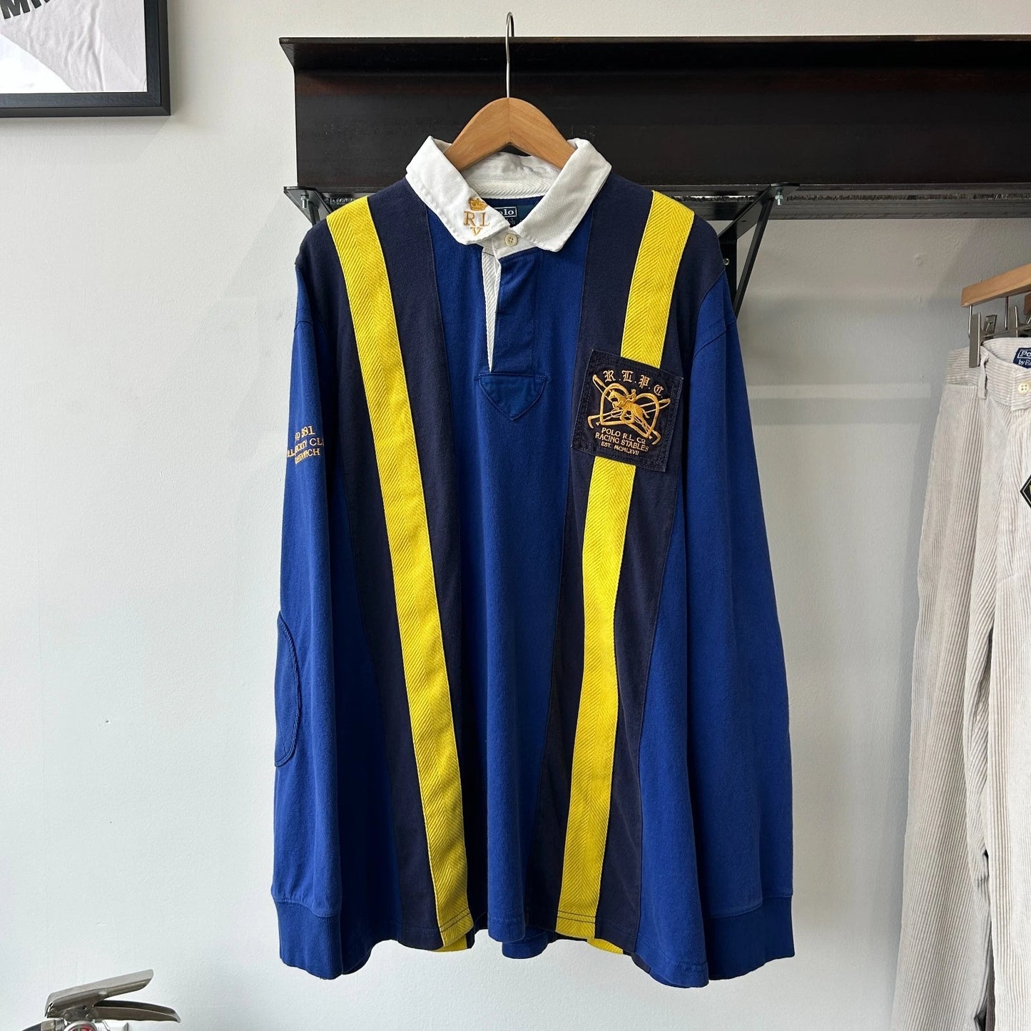 VINTAGE | Polo by Ralph Lauren R.L.P.C Jockey Club Striped Rugby Shirt sz XXL