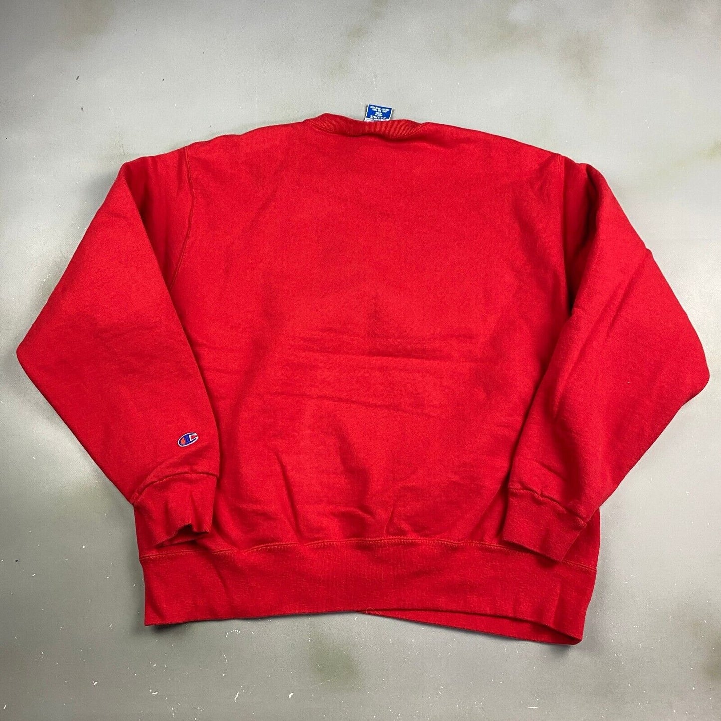 VINTAGE Champion Embroidered Logo Red Crewneck Sweater sz XL Mens Adult