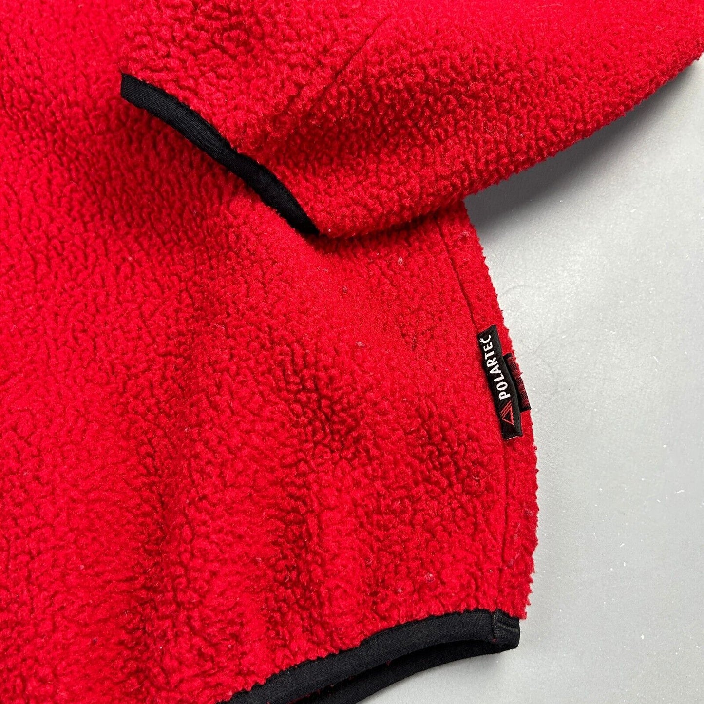 VINTAGE 90s Woolrich Polartec Red Snap T Fleece Sweater sz Large Adult