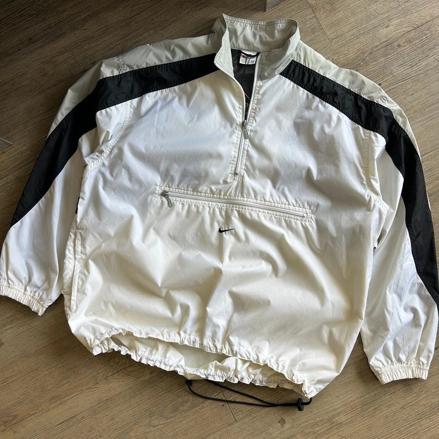 1990s | NIKE Mid Swoosh 1/4 Zip Pullover Windbreaker Jacket sz M/L