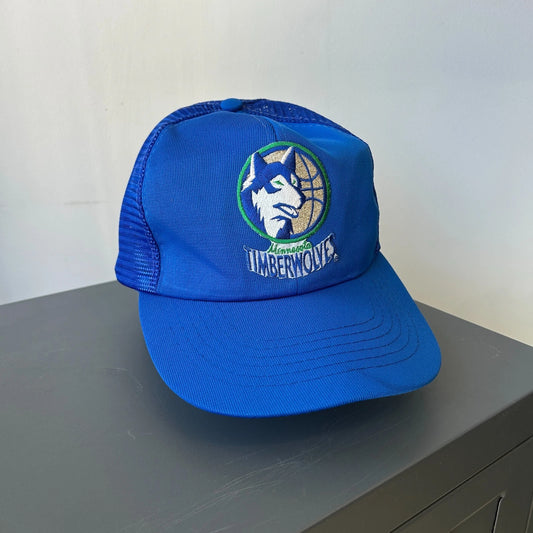 VINTAGE 90s | Minnesota Timberwolves NBA Mesh Trucker Snapback Hat sz OS