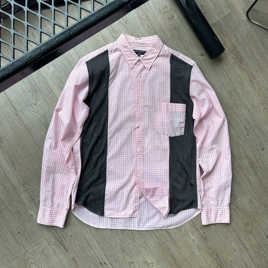 Comme Des Garcons Homme | Gingham Cotton Panel Button Down Shirt sz S/M