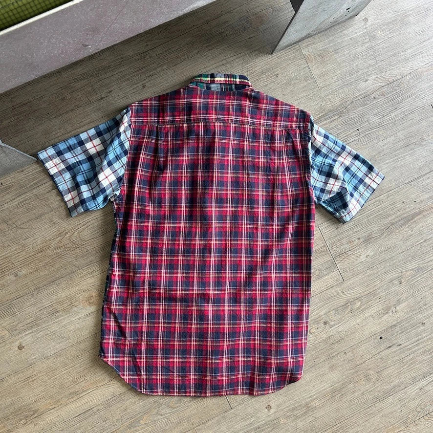 Comme Des Garcons Homme | Two Tone Plaid Short Sleeve Button Down Shirt sz S/M