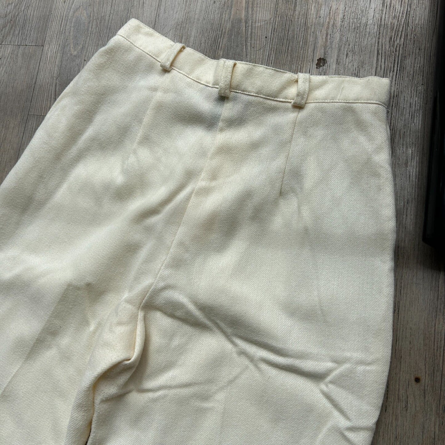 VINTAGE 80s | Cream Wool Blend Pleated Trouser Pants W26 L32