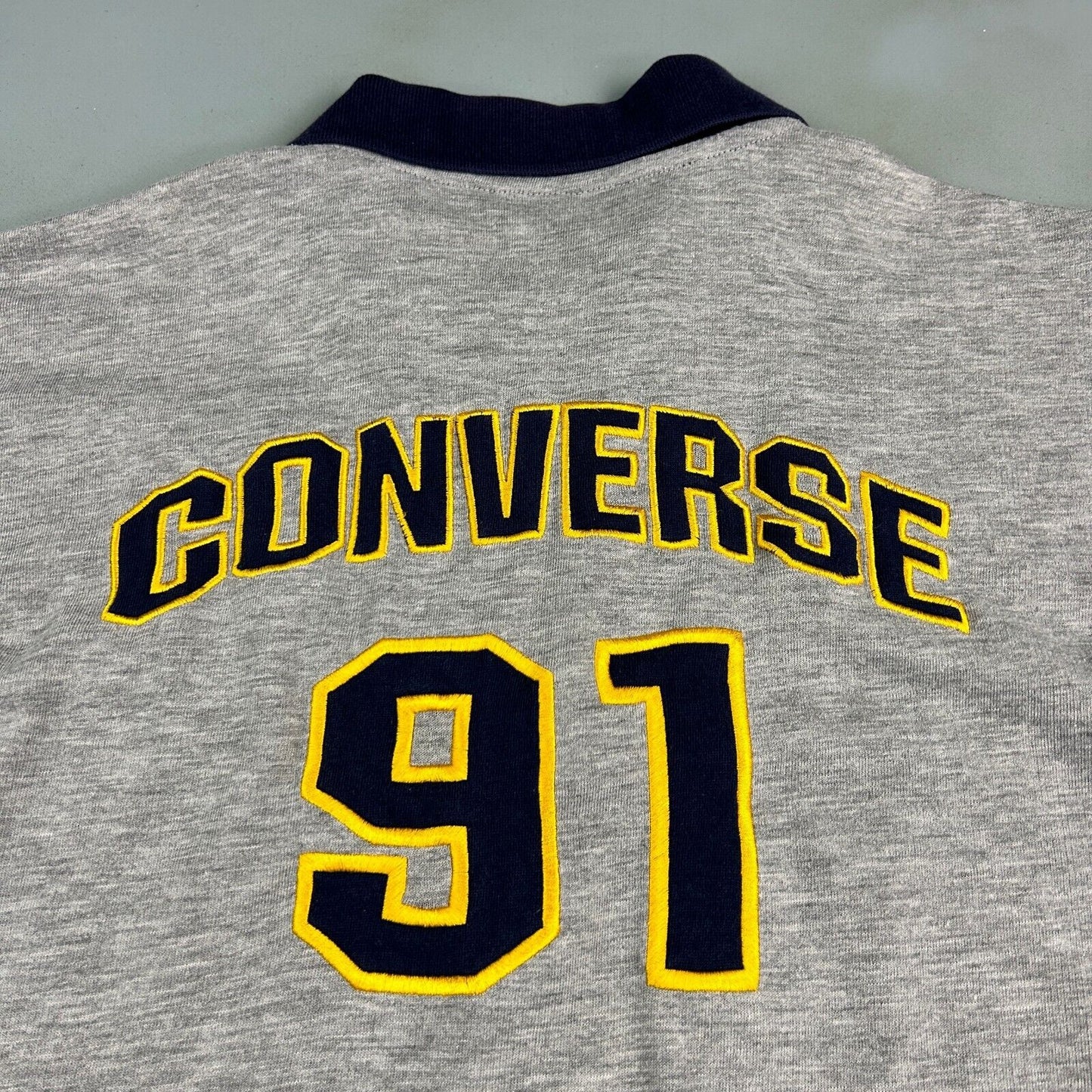 VINTAGE Converse All Star 1/4 Zip Polo Rugby Shirt sz Large Adult