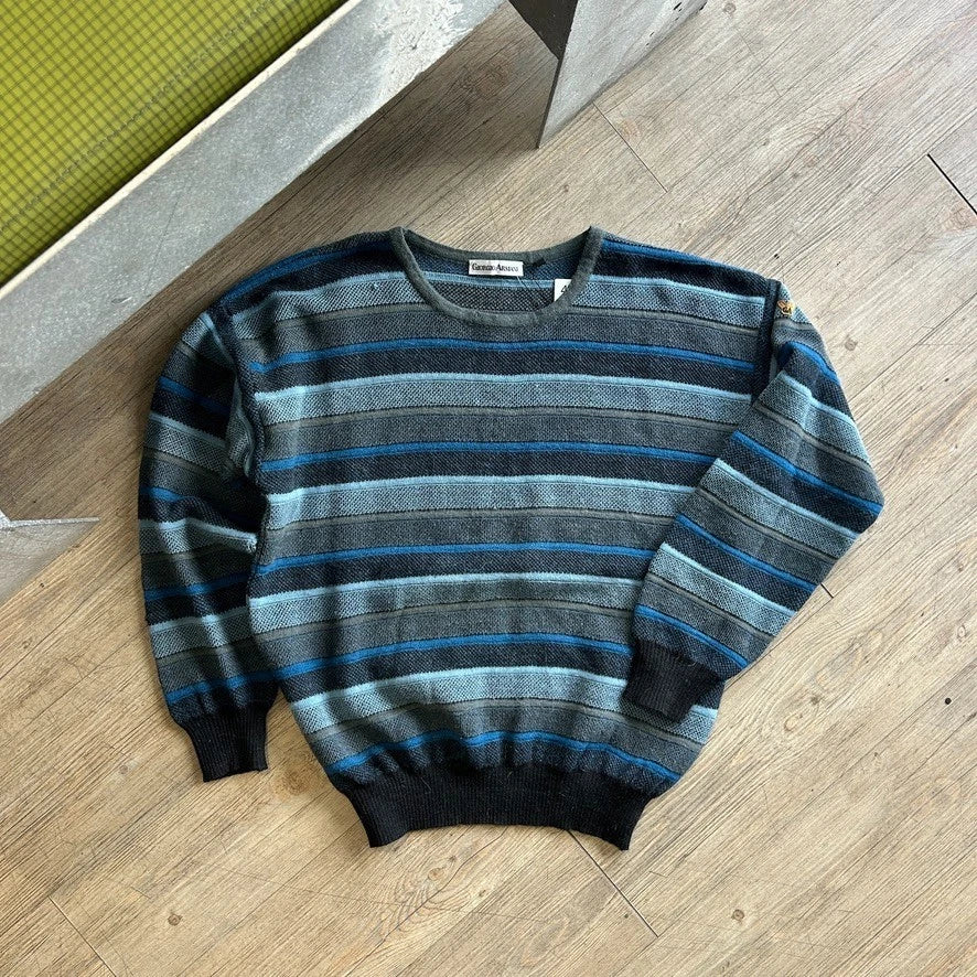 Giorgio ARMANI 1990s | Vintage Striped Knit Sweater sz 50 M