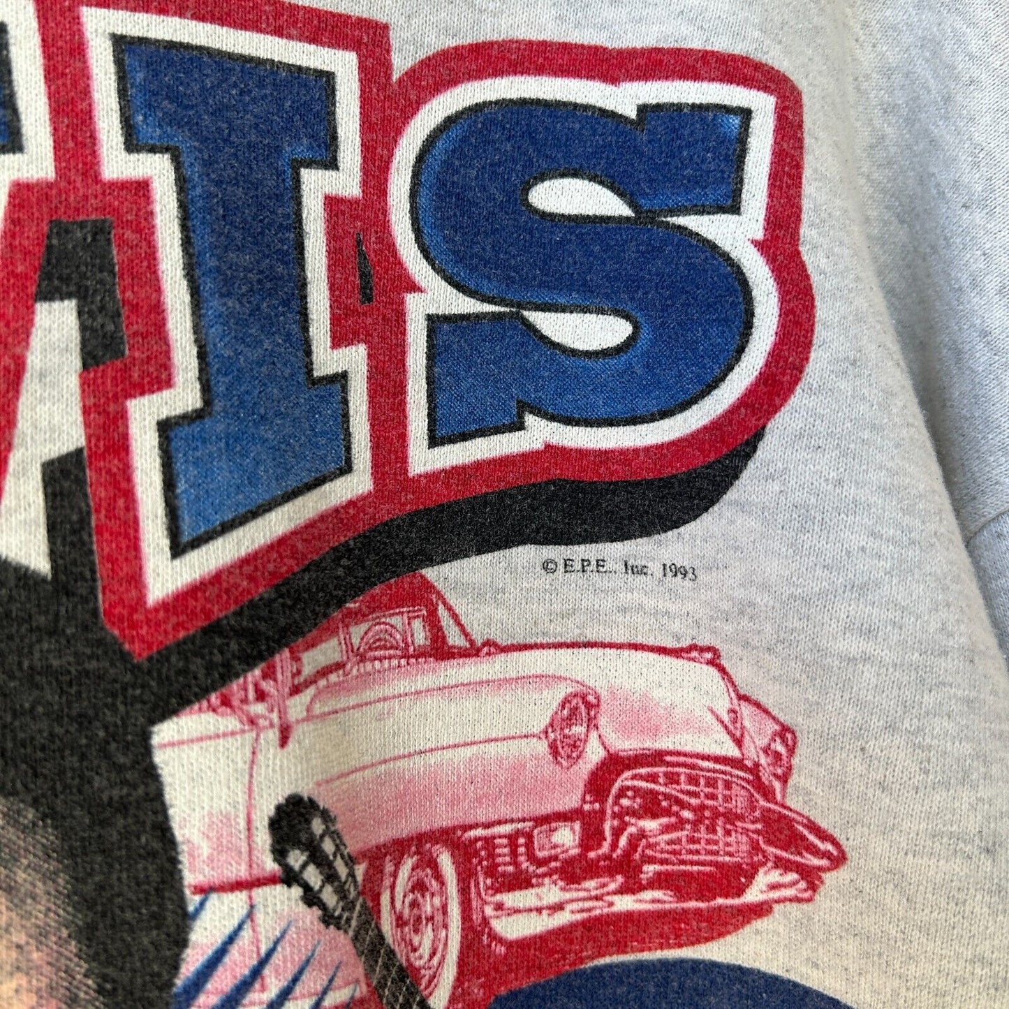 VINTAGE 90s | ELVIS PRESLEY King Of Rock Crewneck Sweater sz XL Adult