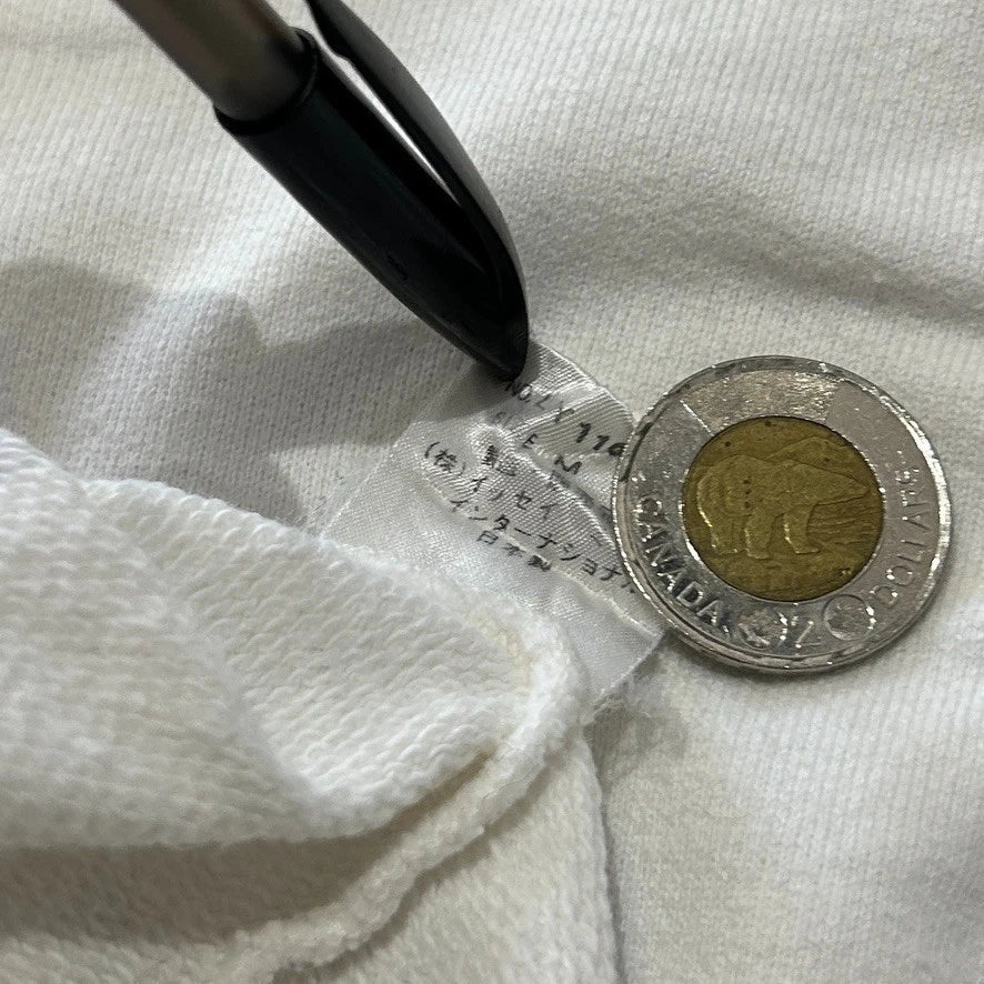 ISSEY MIYAKE | 1990s Spell Out Logo Vintage White Crewneck Sweater sz M