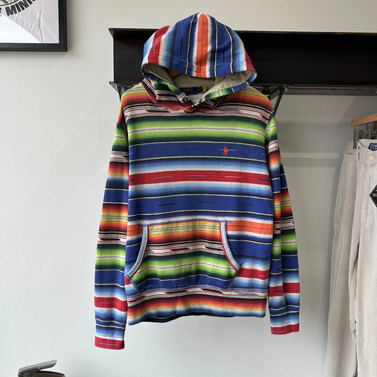 POLO Ralph Lauren Serape Print Striped Hoodie Sweater sz M