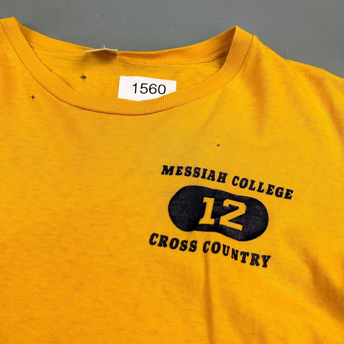 VINTAGE 70s | Messiah College Cross Country Champion T-Shirt sz S-M Men Adult