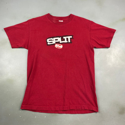 VINTAGE Split Skateboarding Red T-Shirt sz Medium Men