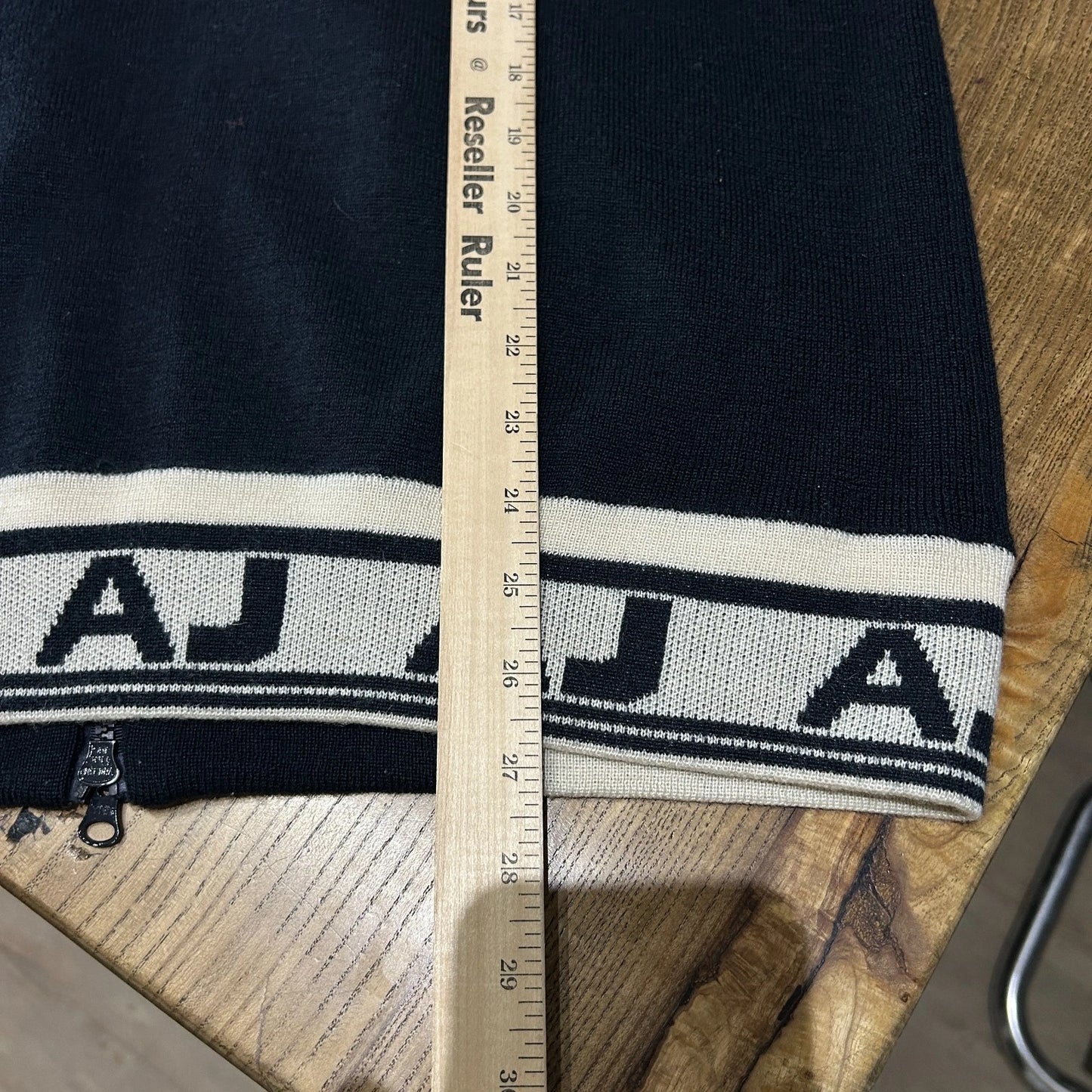 VINTAGE | Armani Jeans Hooded Wool Blend Full Zip Knit Sweater sz L