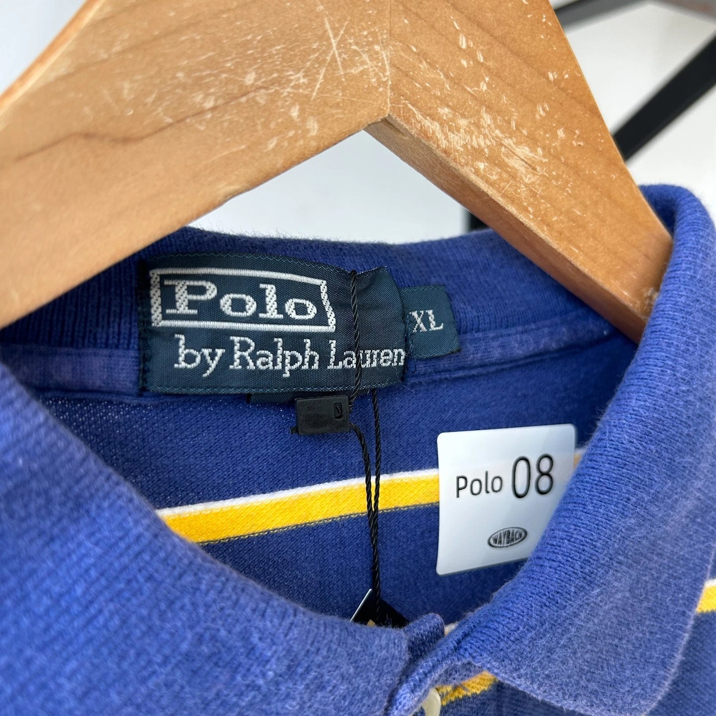 VINTAGE Y2k | Ralph Lauren Sm Pony Electric Blue Striped Polo Shirt sz L/XL