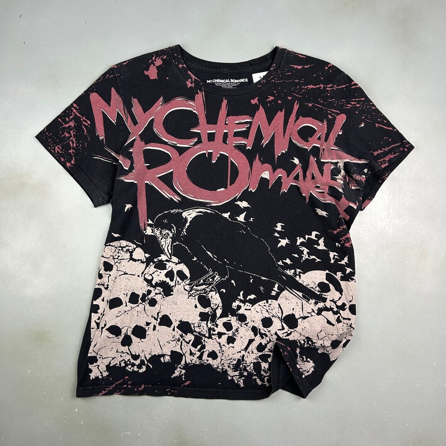 VINTAGE | My Chemical Romance All Over Print Black Band T-Shirt sz M Adult