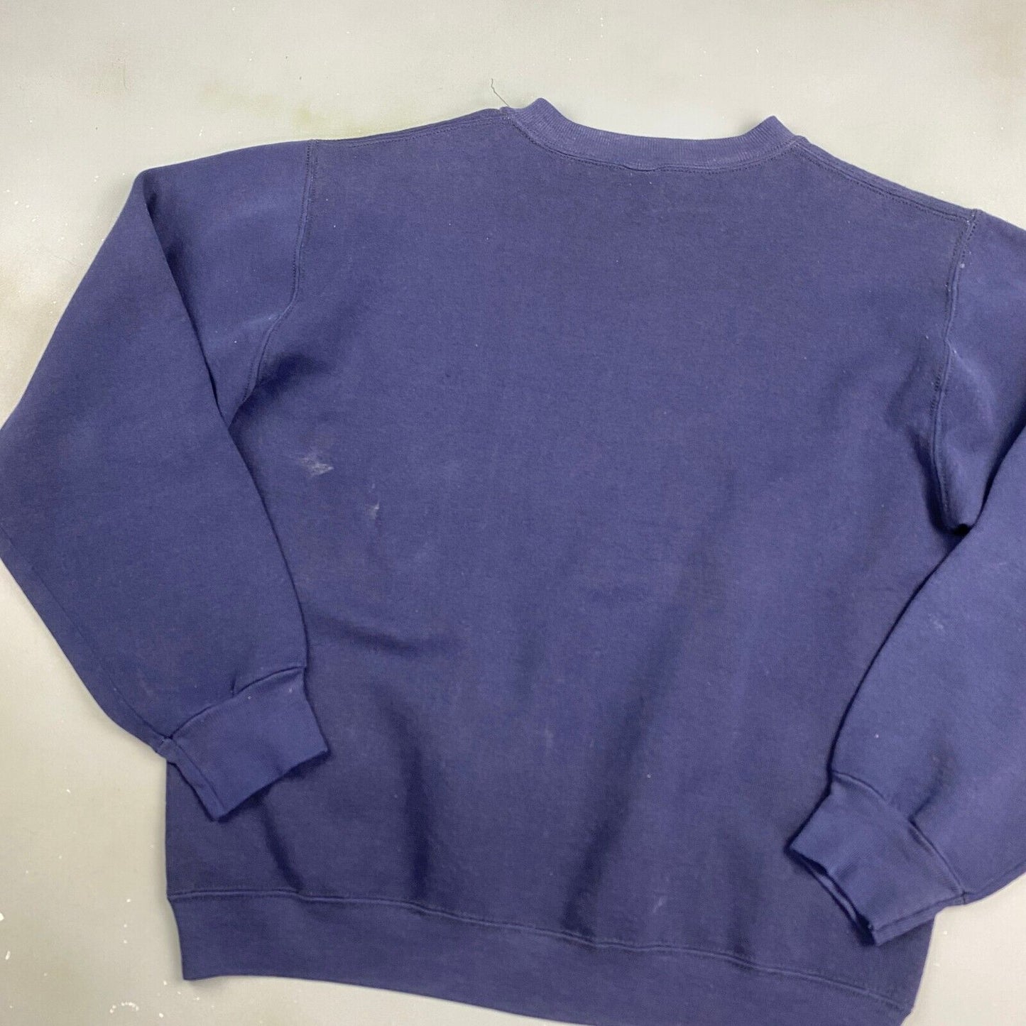 VINTAGE 90s Blank Navy Faded Russell Athletic Crewneck Sweater sz M Mens Adult