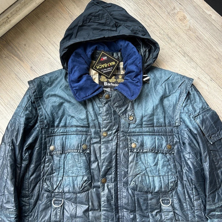 VINTAGE | Barbour To Ki To Waxed Blue Field Jacket sz L