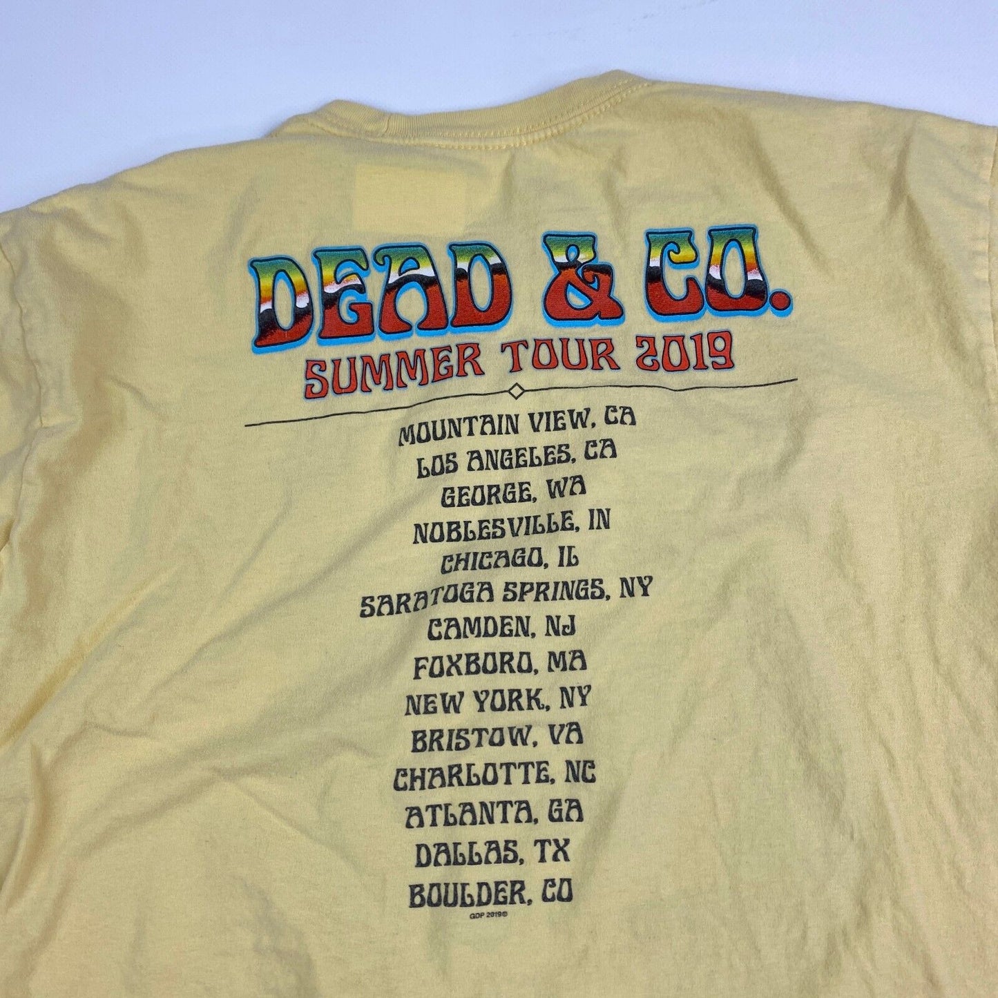 The Grateful Dead & Co Summer Tour Yellow Band T-Shirt sz Small Men