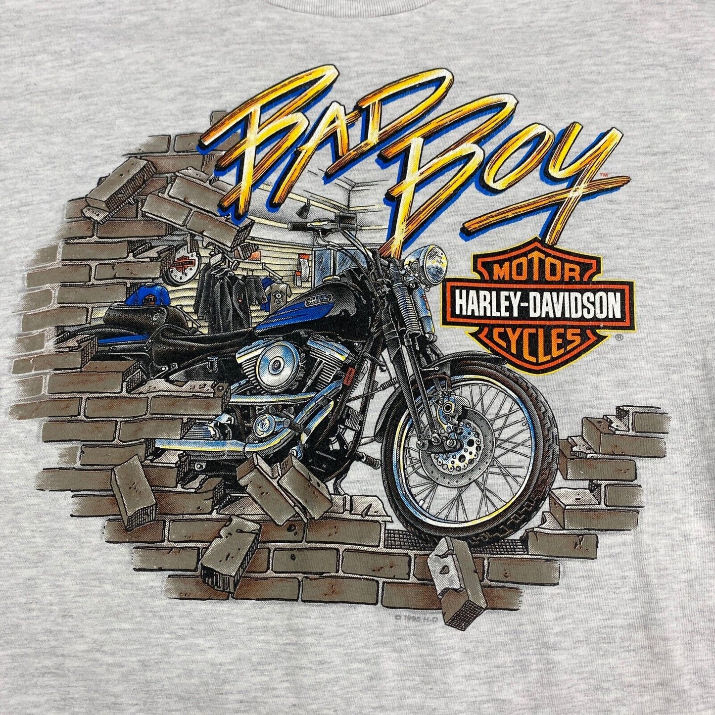 VINTAGE 1995 Harley Davidson Bad Boy Atlanta Biker T-Shirt sz Large Men Adult