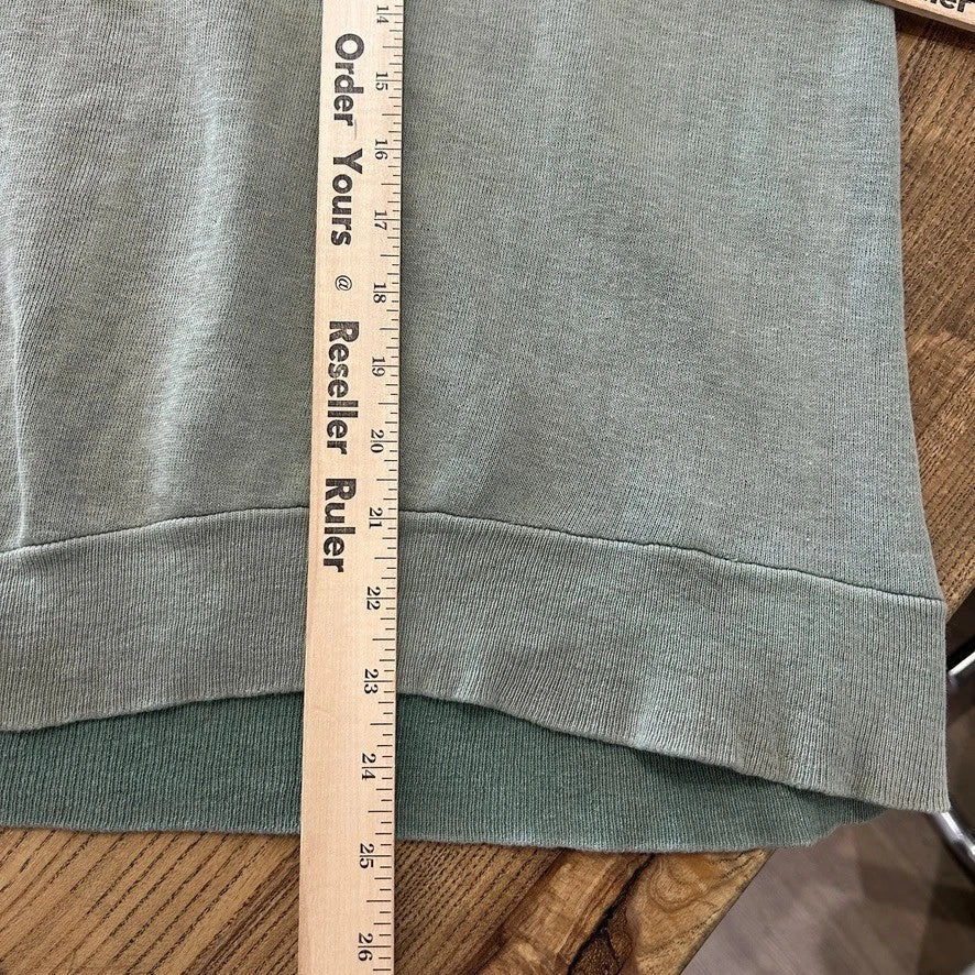VINTAGE 60s | CW Post Sun Faded Green Raglan Crewneck Sweatshirt sz M