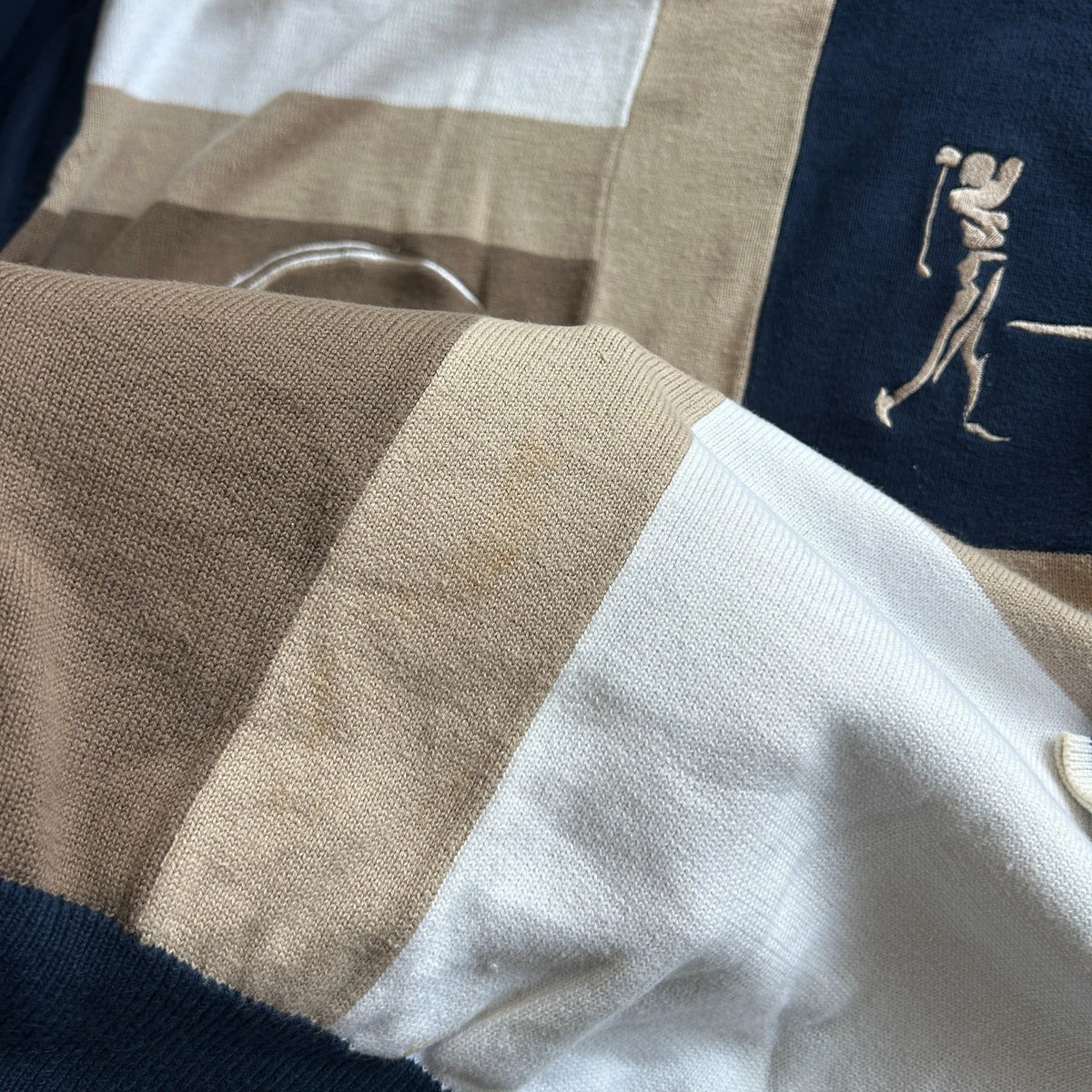 VINTAGE | GOLF Swing Embroidered Artwork Cotton Traders Knit Sweater sz L