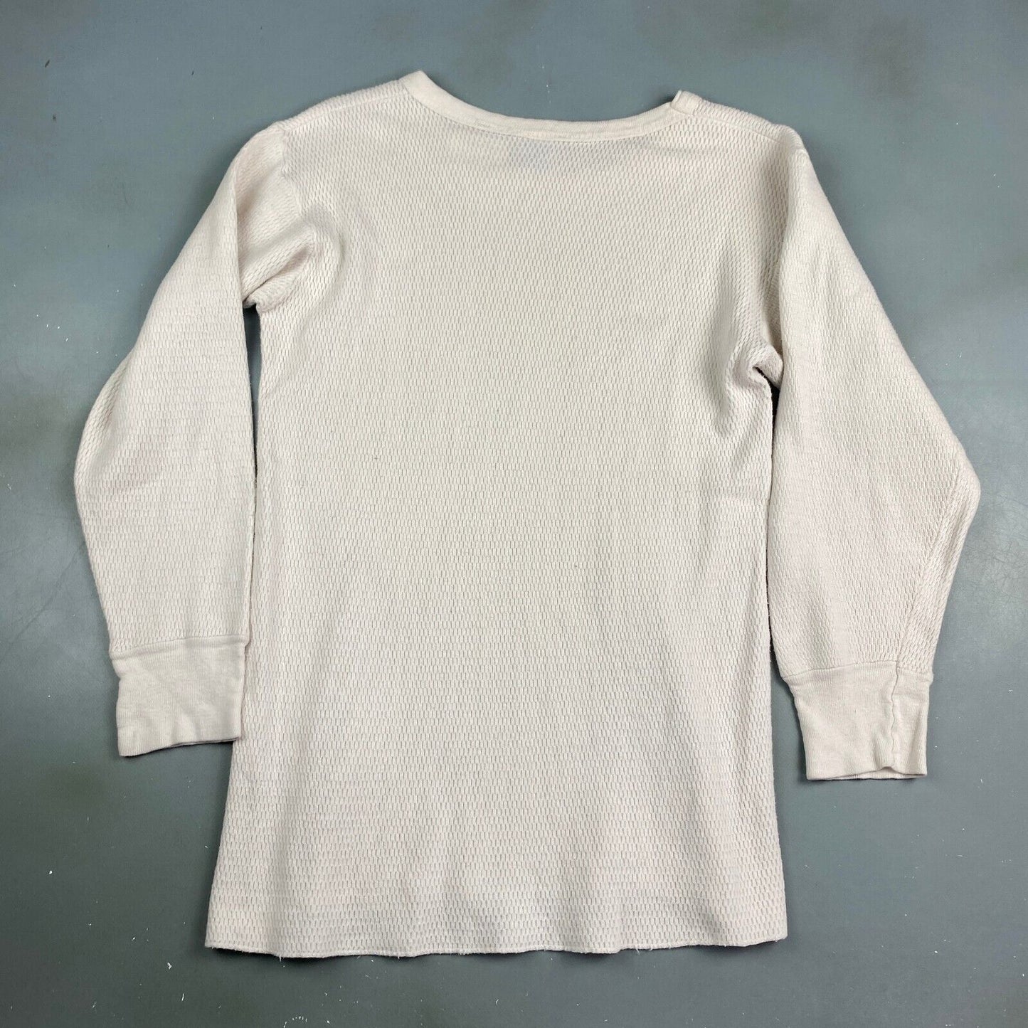VINTAGE Blank Thermal Long Sleeve T-Shirt sz Medium Adult