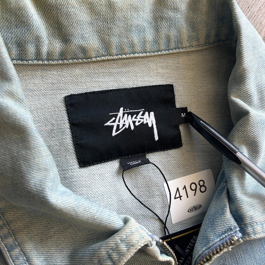 STUSSY | Light Wash Denim Full Zip Harrington Jacket sz M