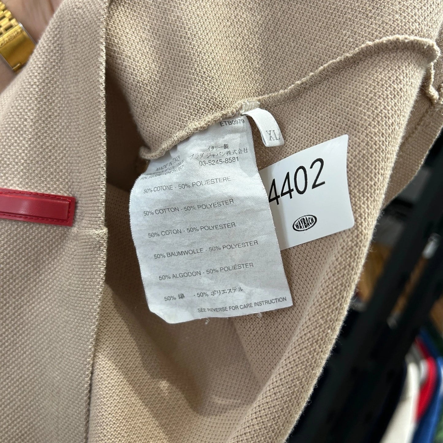 VINTAGE | Prada Linea Rossa Tan 1/4 Zip Polo Shirt sz XL