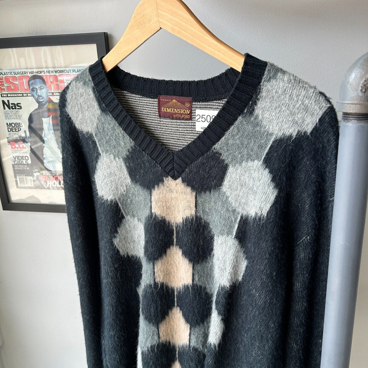 VINTAGE 80s | Dimension Argyle Knit Sweater sz L