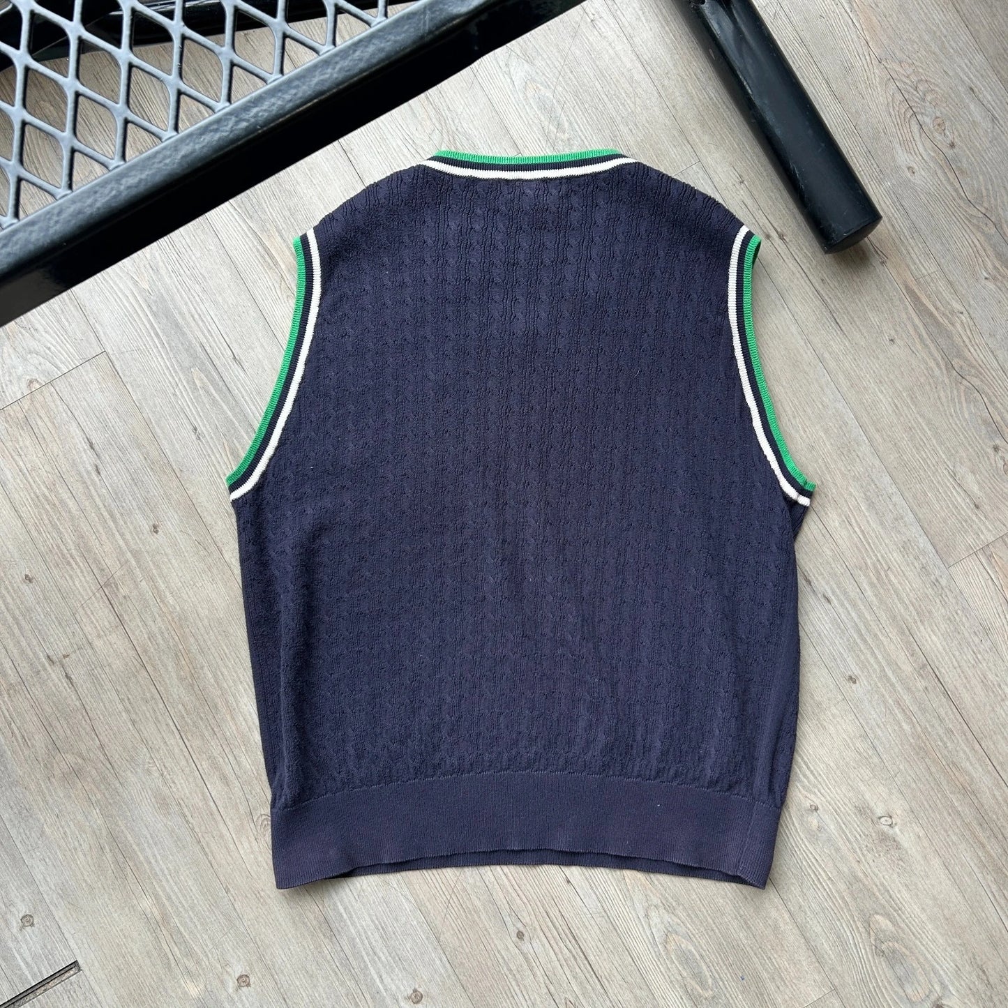 VINTAGE Y2k | Boast Pot Leaf Cable Knit Vest Sweater sz L/XL