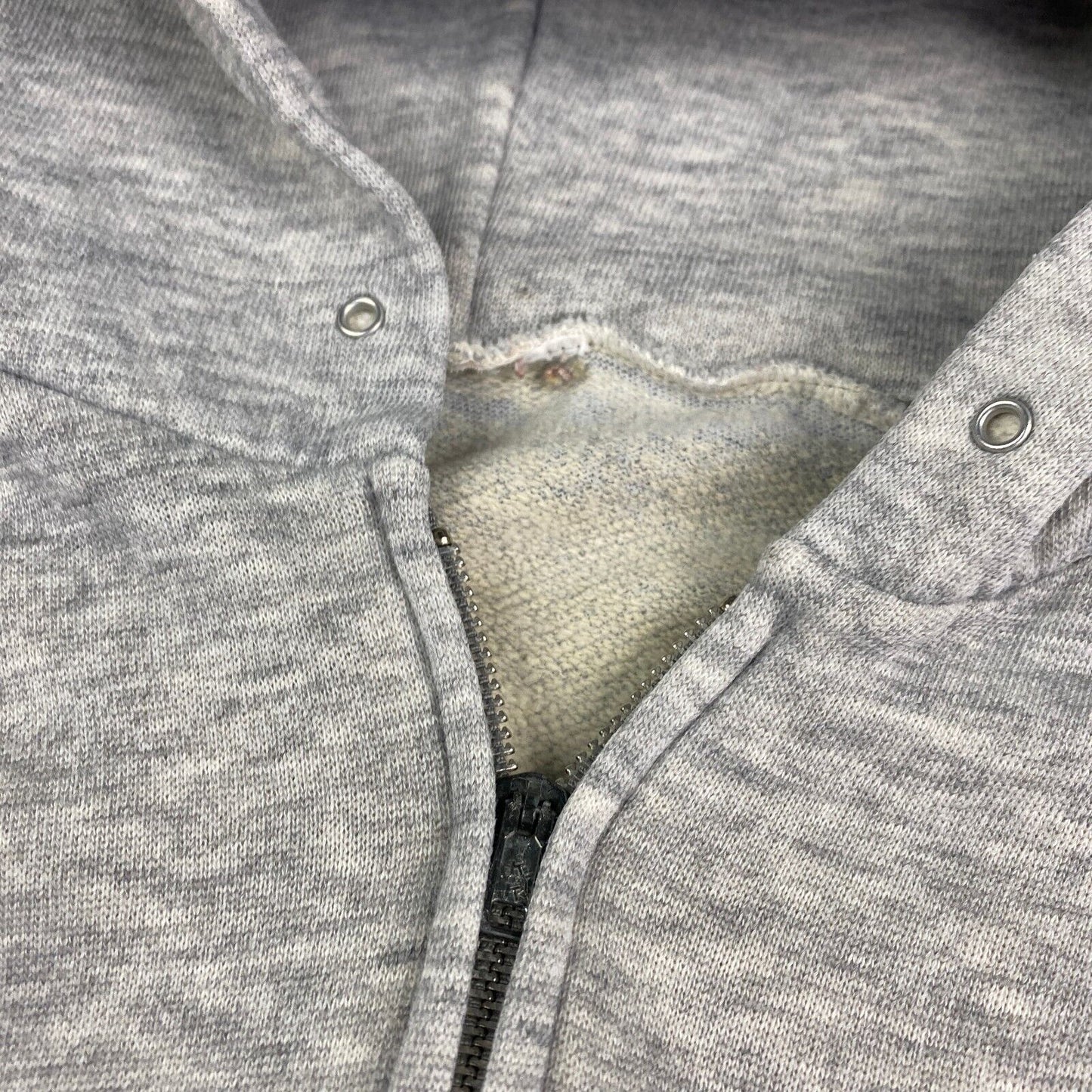 VINTAGE 90s Blank Grey Zip Up Hoodie Sweater sz XXL Mens Adult
