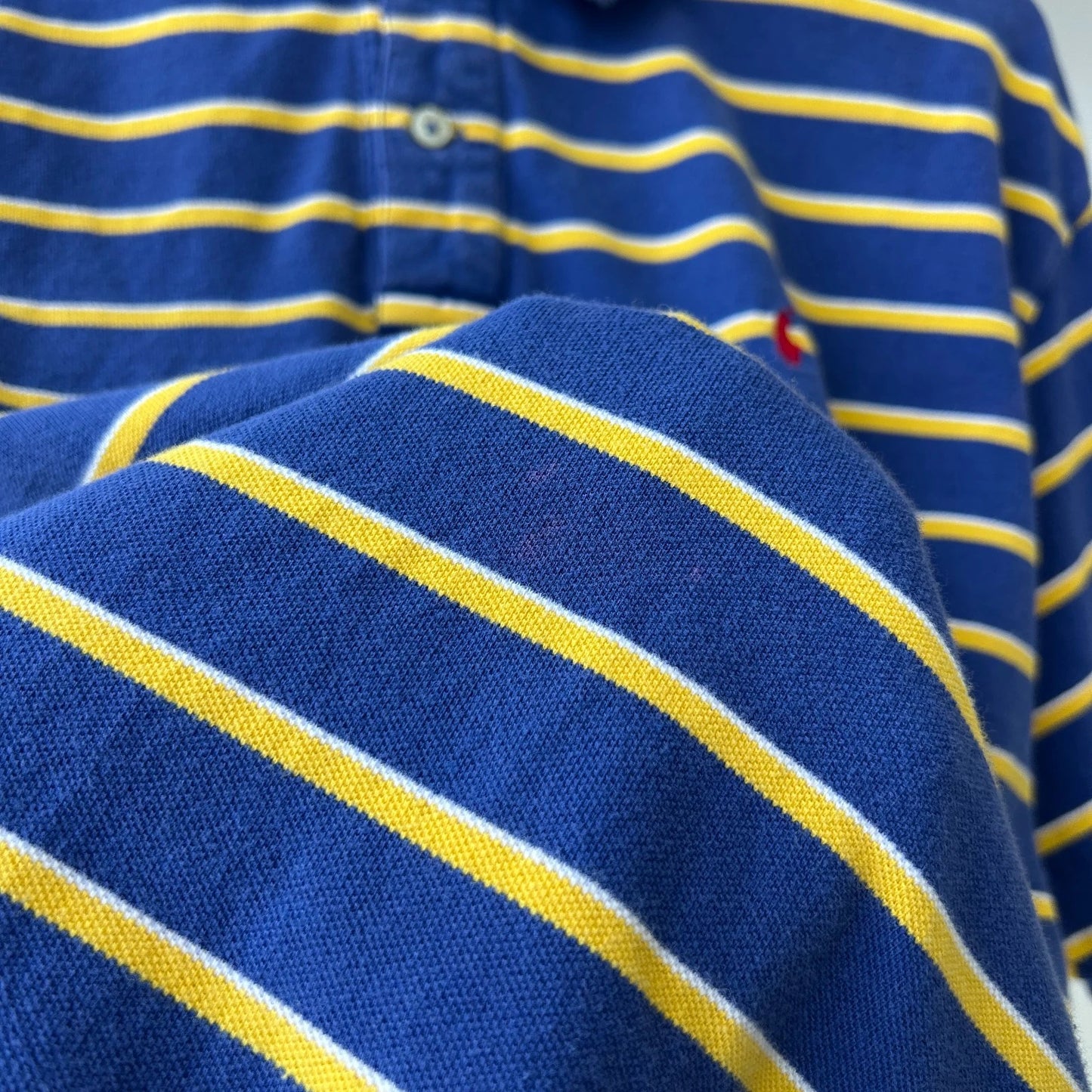 VINTAGE Y2k | Ralph Lauren Sm Pony Electric Blue Striped Polo Shirt sz L/XL