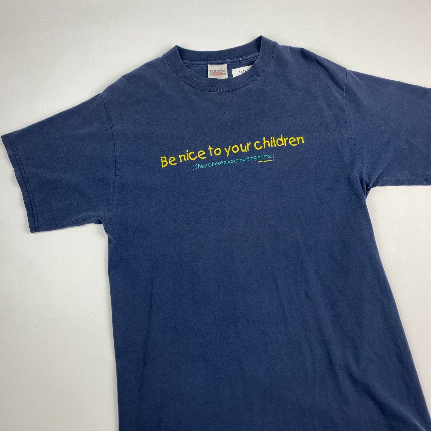 VINTAGE 90s Be Nice To Your Children Quote T-Shirt sz Large Men