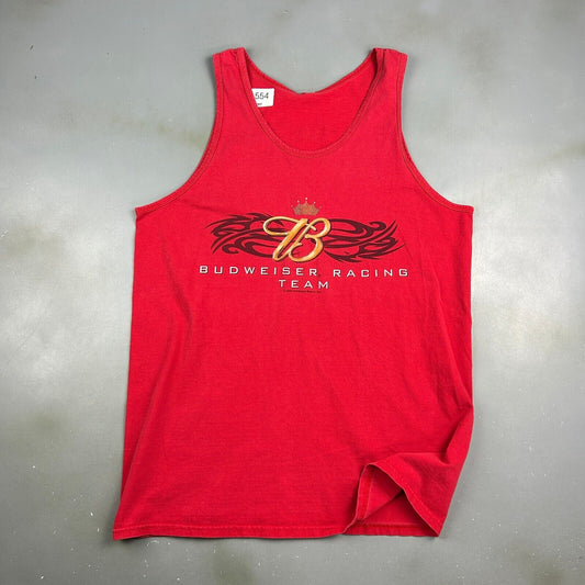 VINTAGE 04' | Budweiser Racing Team Sleeveless Red Tank T-Shirt sz L Men Adult