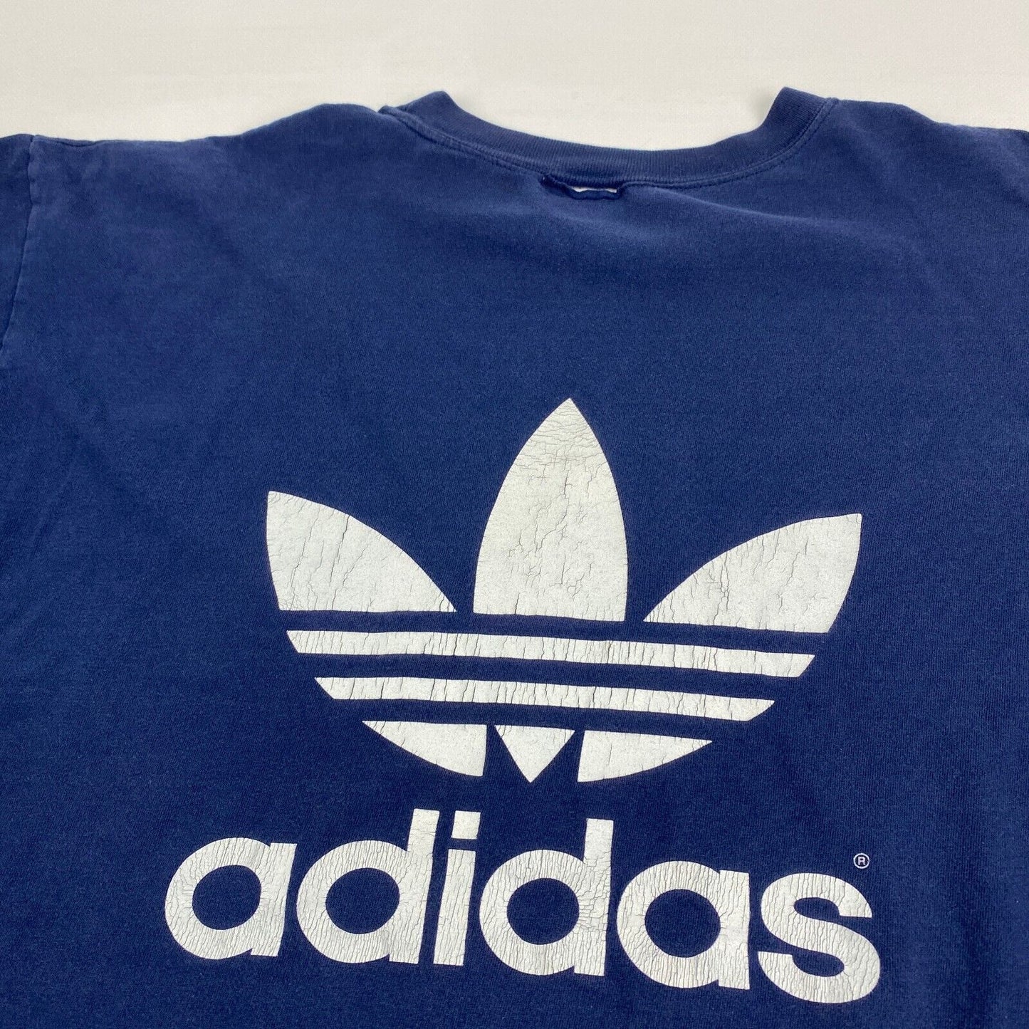 VINTAGE Adidas Navy Big Logo T-Shirt sz XL Men