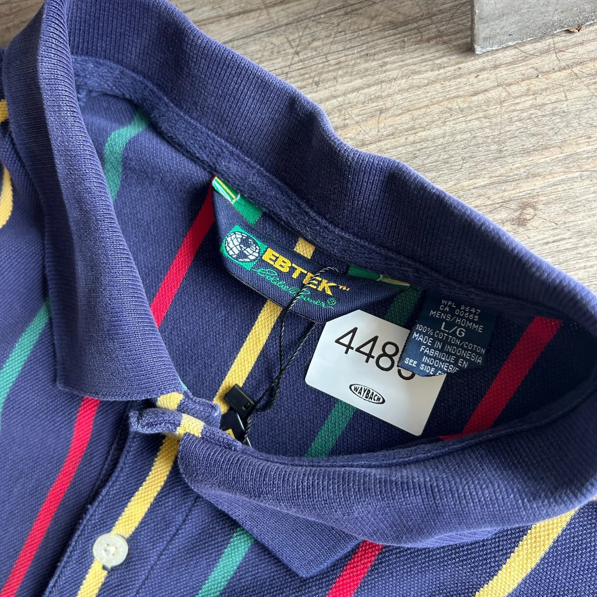 1990s | Vintage EBTEK Eddie Bauer Golf Vertical Striped Polo Shirt sz L