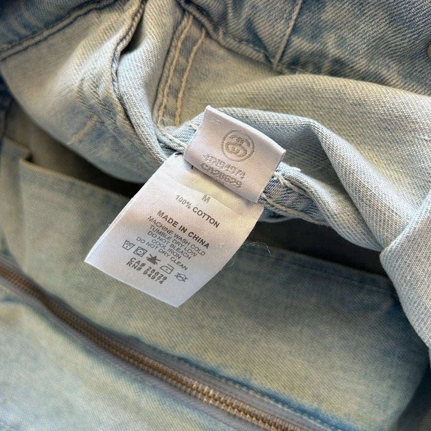 STUSSY | Light Wash Denim Full Zip Harrington Jacket sz M