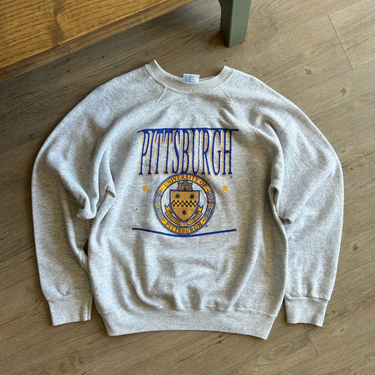 VINTAGE 80s | University Of Pittsburgh Crew Sweater sz L