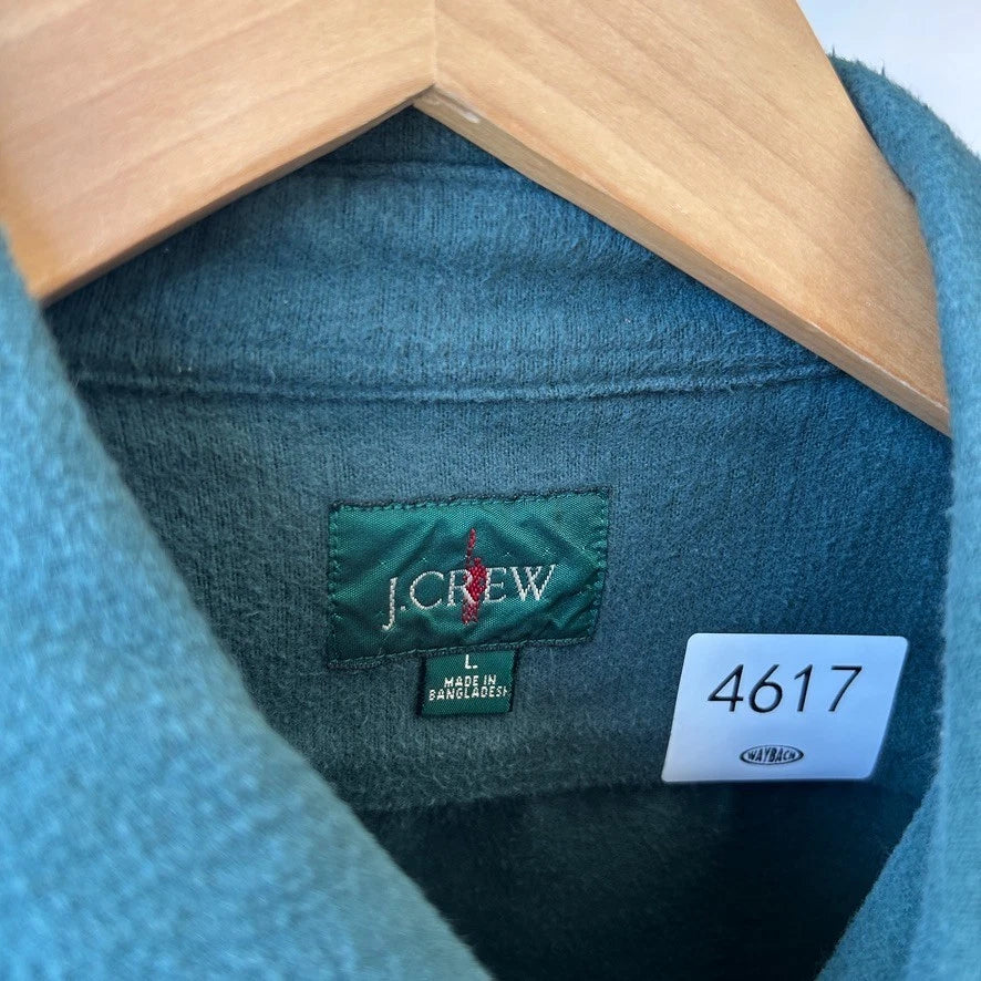 J.CREW | Vintage Green Chamois Flannel Button Down Shirt sz L