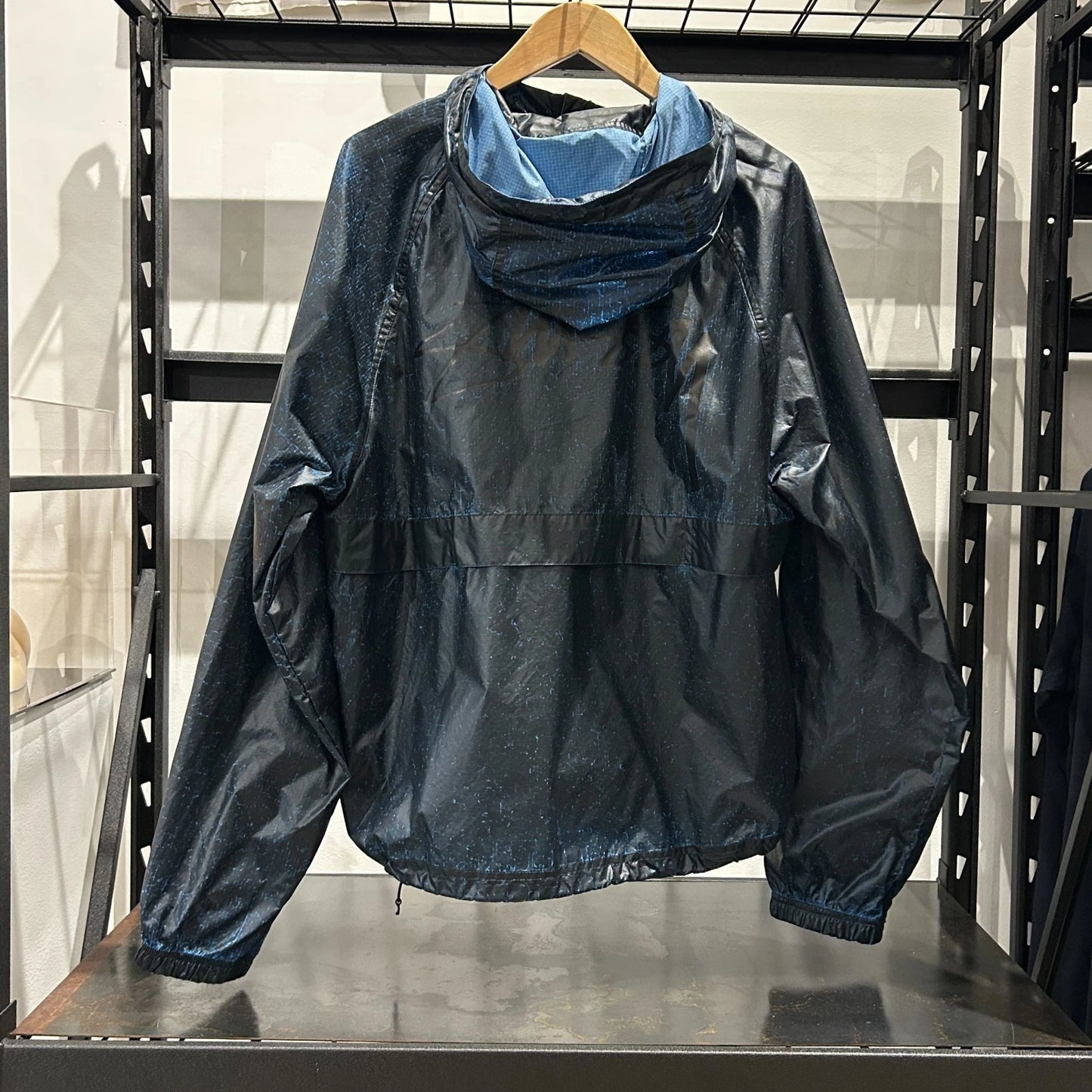 STUSSY | Beach Shell Cracked Blue Ripstop Windbreaker Jacket sz M