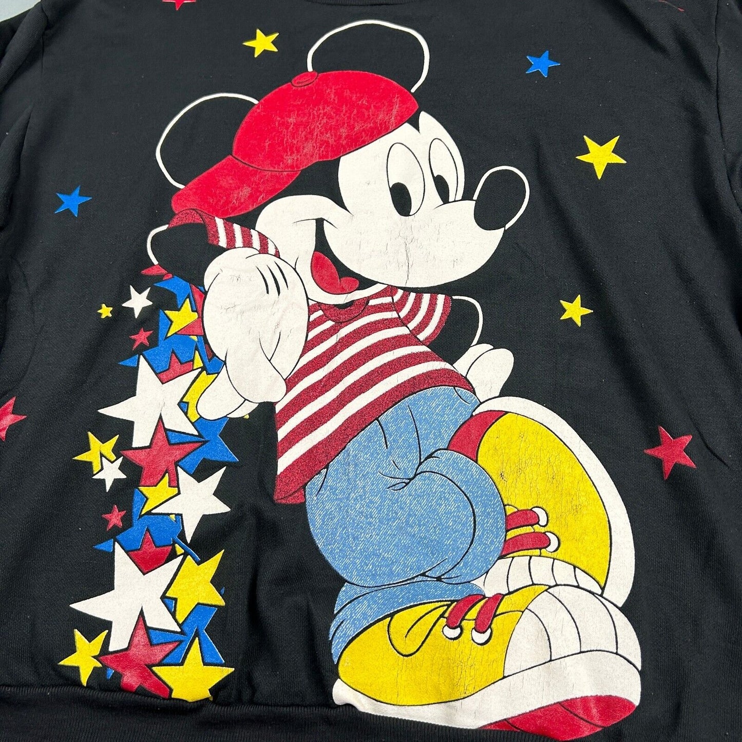 VINTAGE 90s Mickey Mouse Big Cartoon Crewneck Sweater sz Large Adult