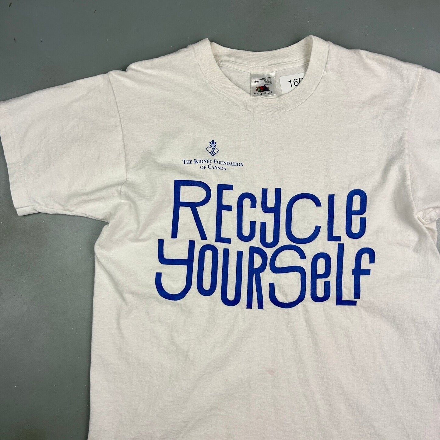 VINTAGE 90s | Recycle Yourself Kidney Foundation T-Shirt sz S-M Adult