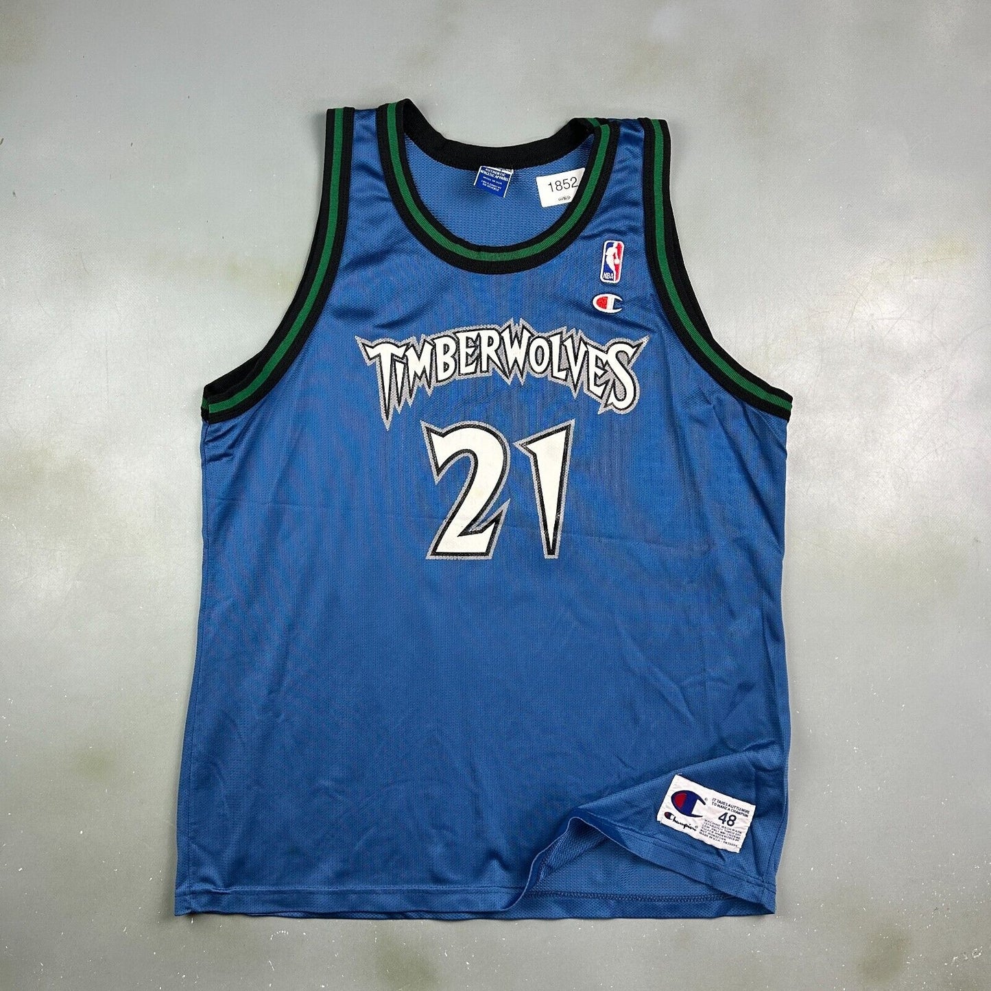 VINTAGE 90s | Minnesota Timberwolves #21 Champion Basketball Jersey sz 48 Adult