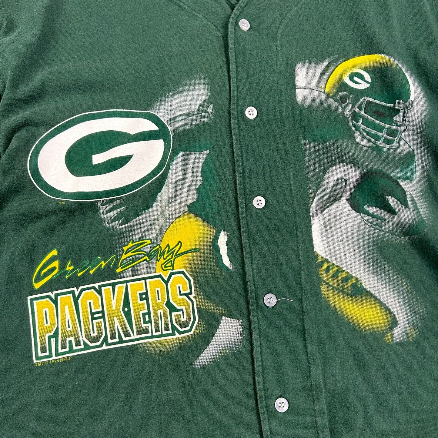 VINTAGE 90s | Green Bay Packers NFL Cotton Baseball Jersey sz XL Adult