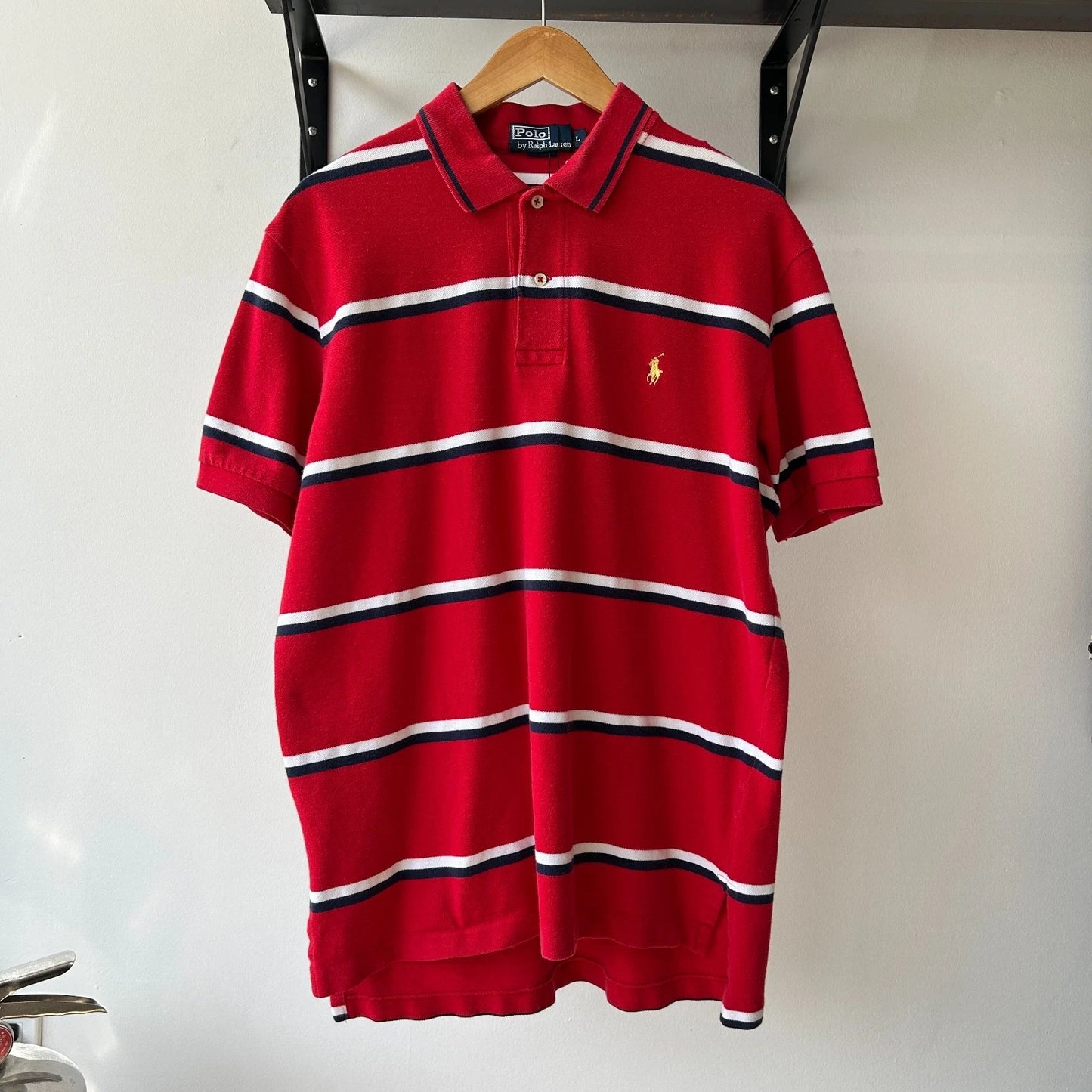 VINTAGE Y2k | Ralph Lauren Sm Pony Nautical Striped Polo Shirt sz L