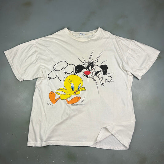 VINTAGE 1994 | Tweety Bird & Sylvester Looney Tunes Cartoon T-Shirt sz XXL Adult