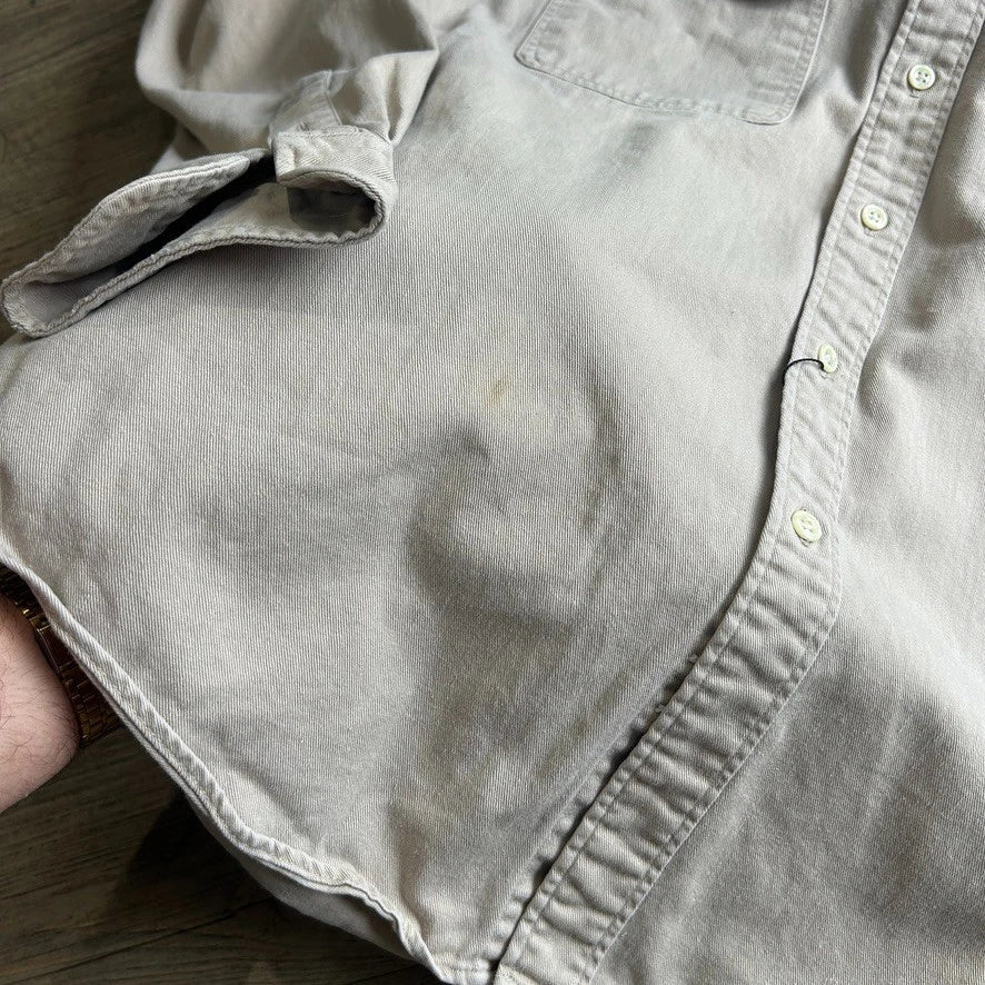 1990s J.CREW | Vintage Tan USA Made Button Down Shirt sz L