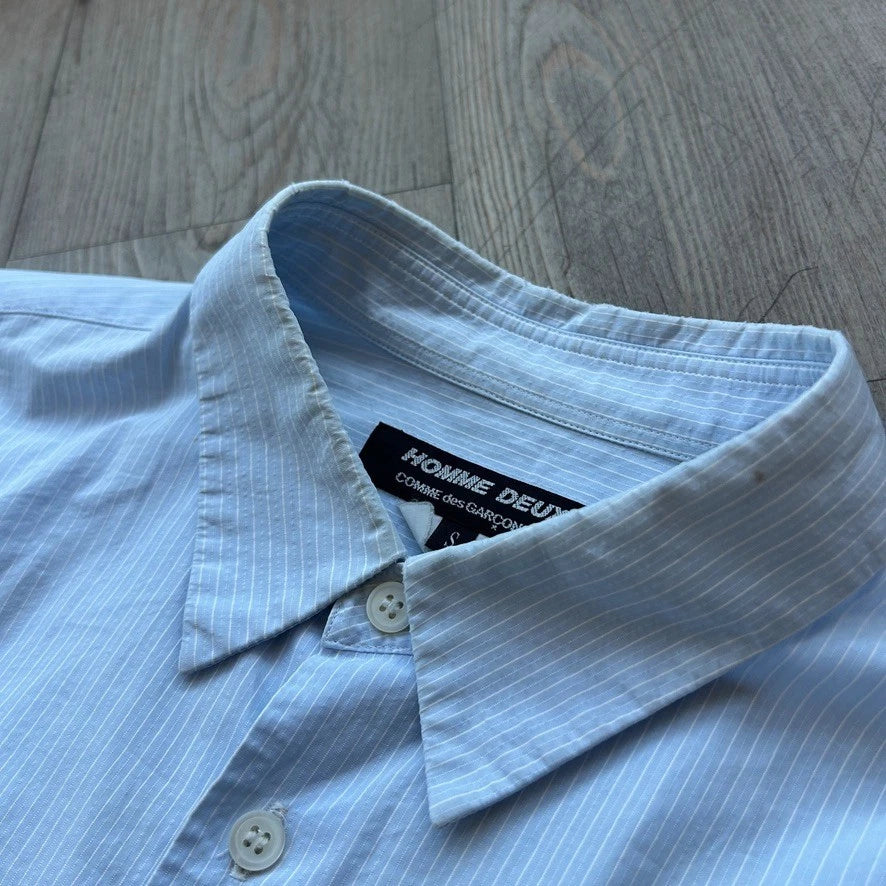 VINTAGE | Comme Des Garcons Homme Deux Pinstriped Eyelet Button Down Shirt sz M