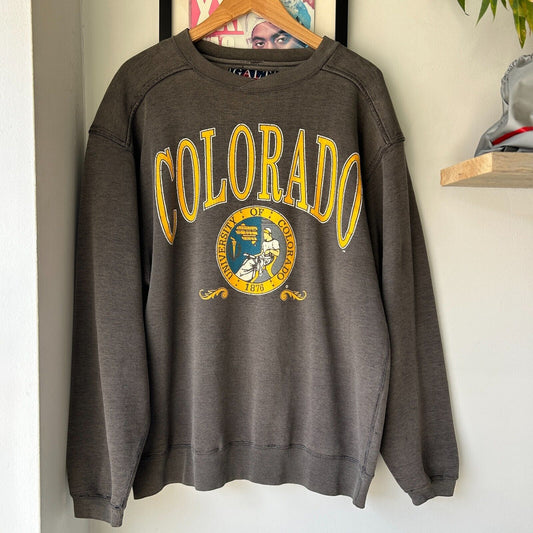 VINTAGE | University Of Colorado Faded Crewneck Sweater sz M
