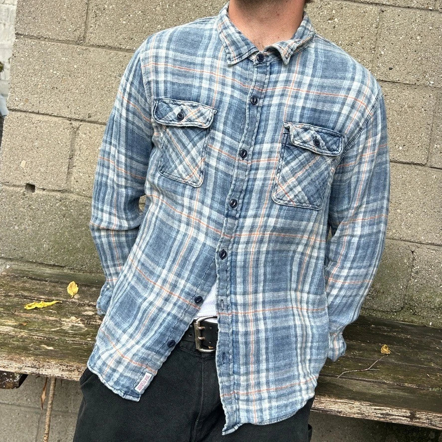 TRUE RELIGION Sportswear | Plaid Flannel Vintage Cotton Button Down Shirt sz L